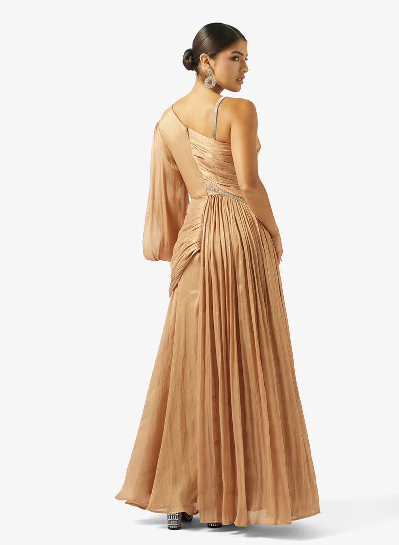 Namshi x  draped metallic gown dress for Women | Best Price UAE